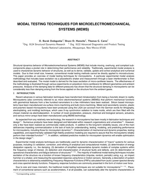 modal testing techniques pdf